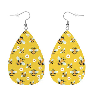 "Bee Festival" Faux Leather Statement Earrings
