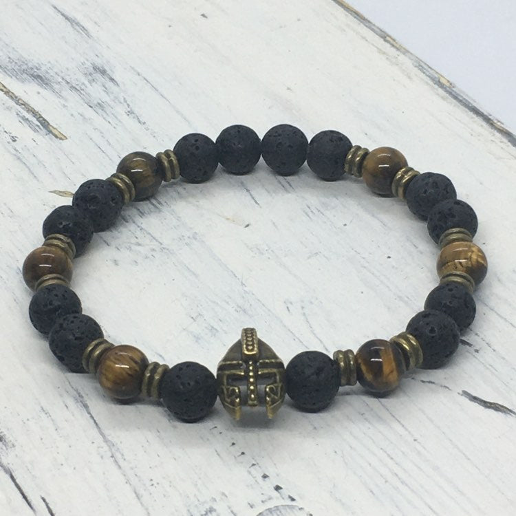 Warrior “Helmet of Salvation” Men's Beaded Bracelets--Handcrafted
