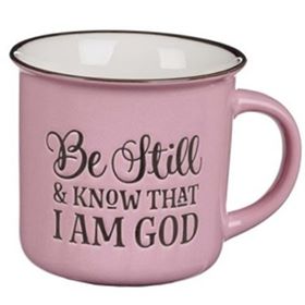 "Be Still & Know that I Am God" Pink Campfire Mug