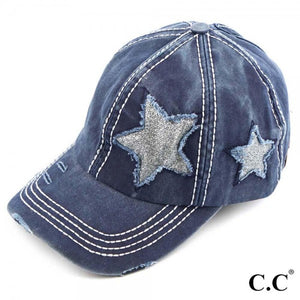 Glittery Star Vintage Baseball Pony Cap