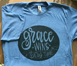 "Grace Wins Every Time" graphic t-shirt