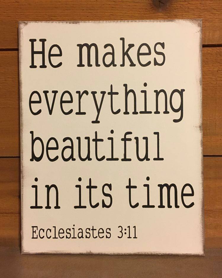 "He Makes Everything Beautiful" Handcrafted Canvas Print 11" x 14"