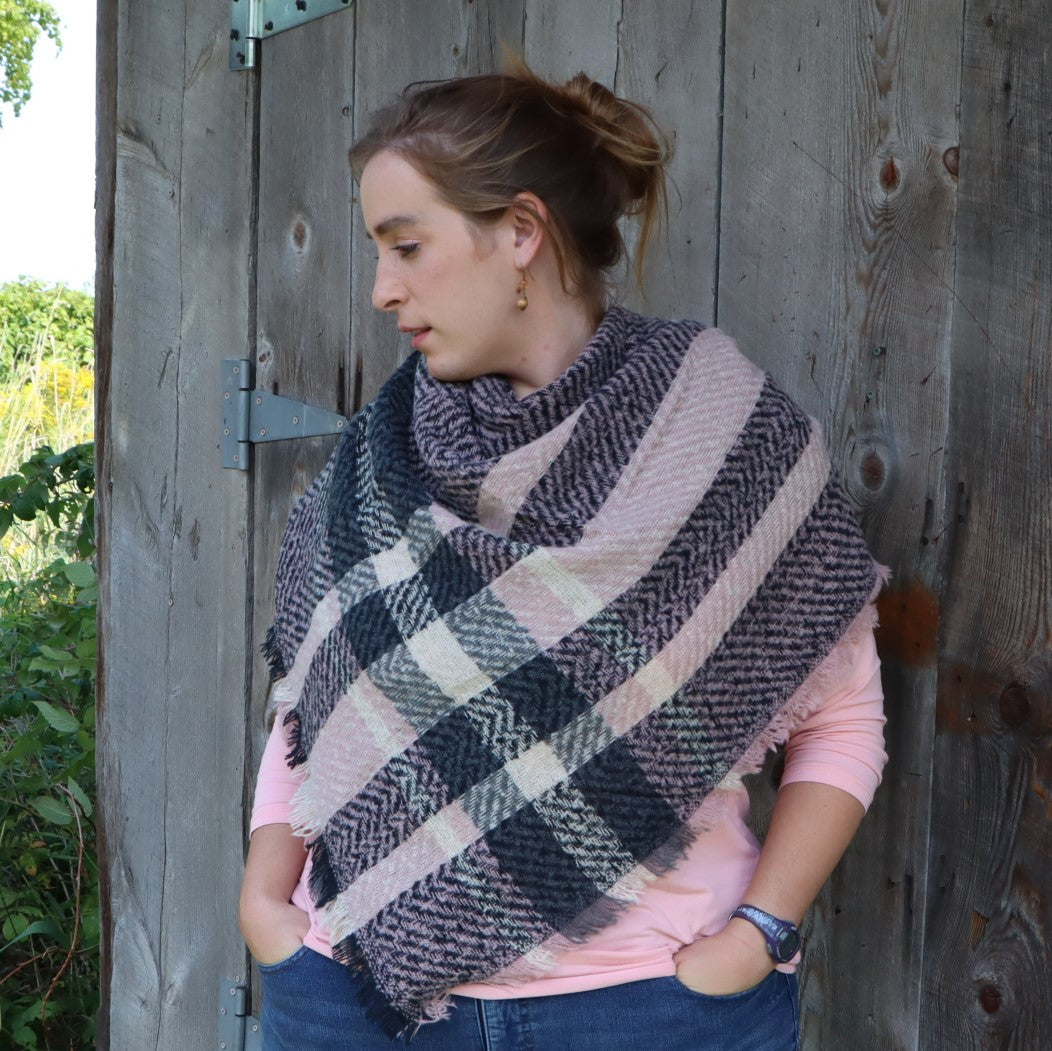 "Autumn Ambience" Fashion Blanket Scarf--Pink