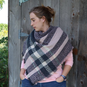 "Autumn Ambience" Fashion Blanket Scarf--Pink