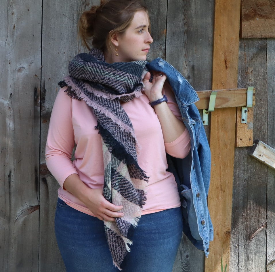 "Autumn Ambience" Fashion Blanket Scarf--Pink