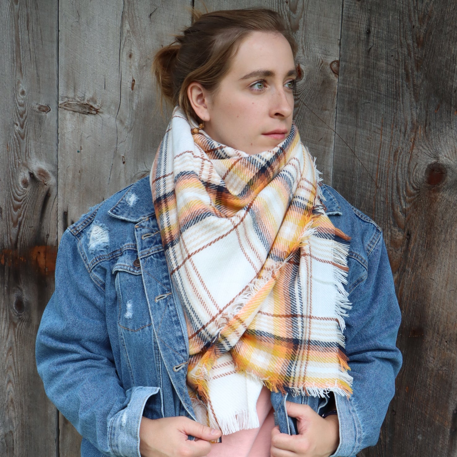 "New England Warm" Fashion Blanket Scarf--Harvest Gold
