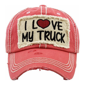 "I Love My Truck" Salmon Baseball Cap