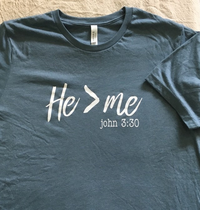 "He must become greater" John 3:30 graphic t-shirt