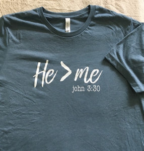 "He must become greater" John 3:30 graphic t-shirt