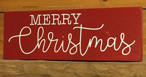 "Merry Christmas" Handcrafted Wood Sign -- 5.5" x 16"