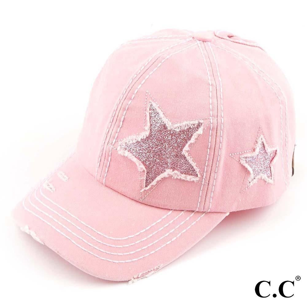 Glittery Star Vintage Baseball Pony Cap