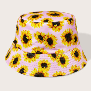 Sunflower Reversible Bucket Hat--Pink