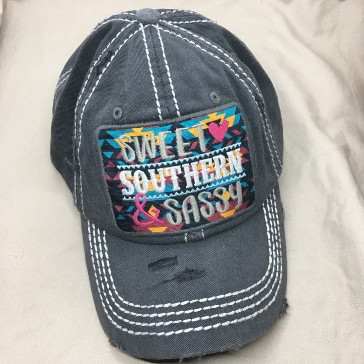 "Sweet Southern & Sassy" Vintage Embroidered Baseball Cap
