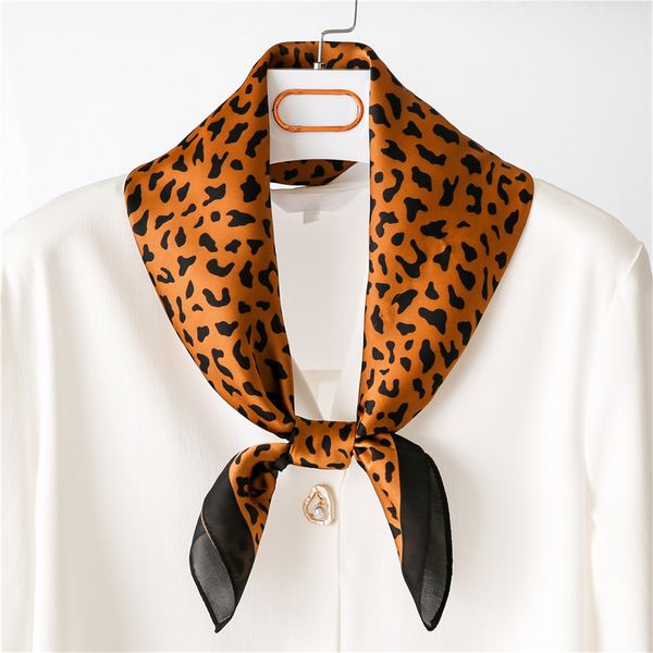 "Laura" Leopard Print Square Bandana Fashion Scarf