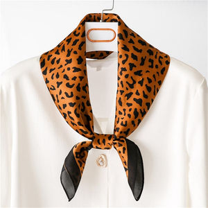 "Laura" Leopard Print Square Bandana Fashion Scarf