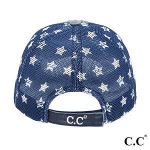 USA and Stars Distressed Baseball Cap