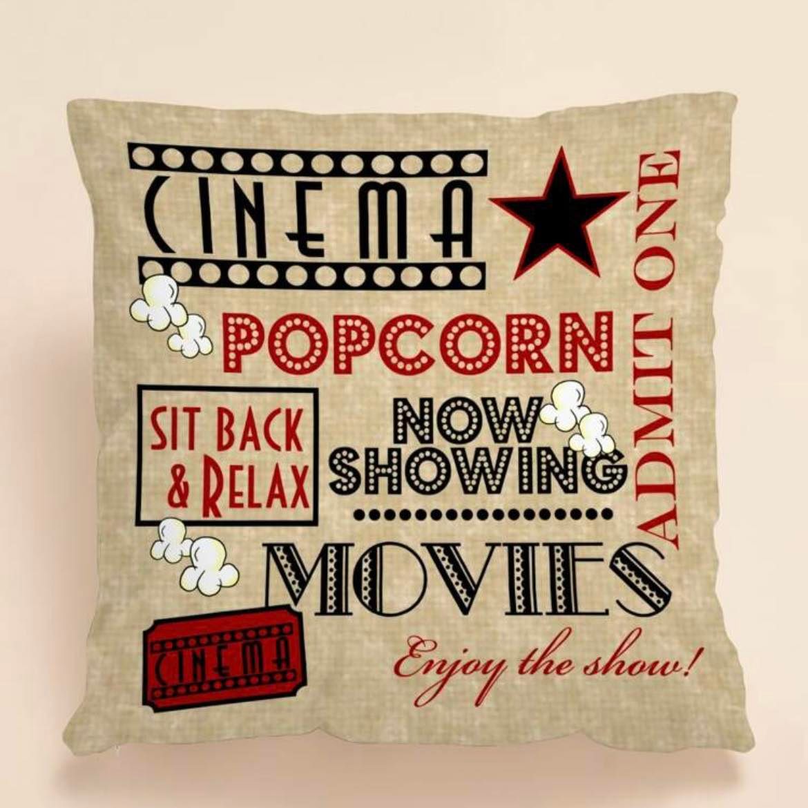 "At the Movies" Throw Pillow Cover