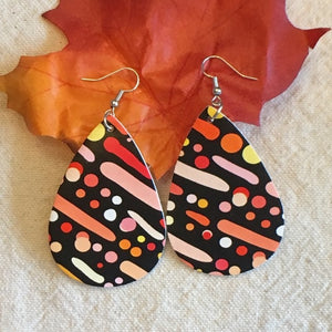 "Skyler" Boho Chic Painted Faux Leather Earrings