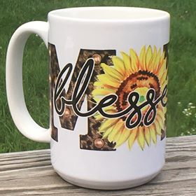 "Blessed MOM" with Sunflower  Mug