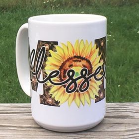 "Blessed MOM" with Sunflower  Mug