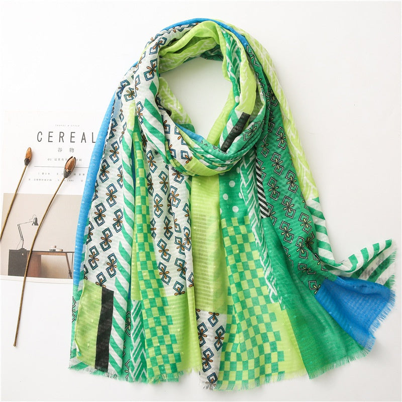 "Peasantly Geometric" Bohemian Fashion Scarf