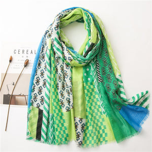 "Peasantly Geometric" Bohemian Fashion Scarf