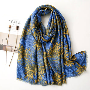 "Azuly Amarilla" Bohemian Floral Fashion Scarf