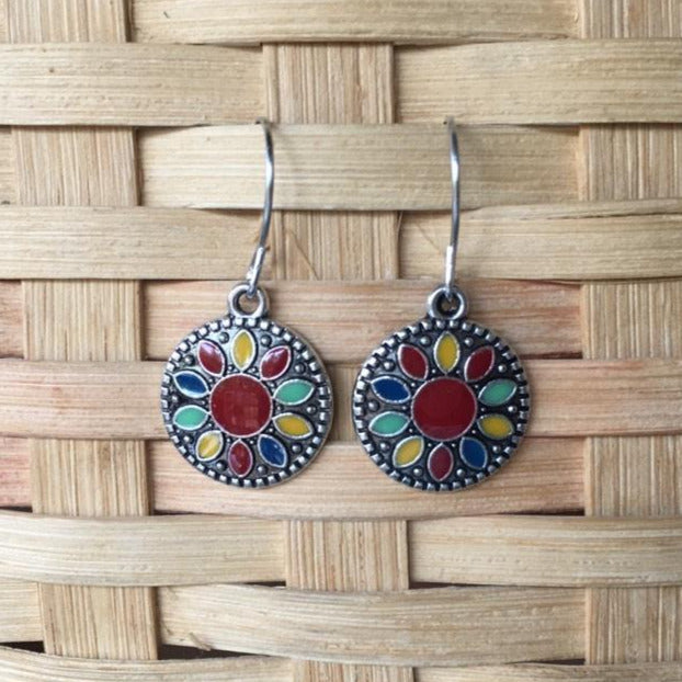 "Macy" Boho Chic Multi-color Medallion Earrings