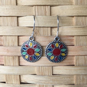 "Macy" Boho Chic Multi-color Medallion Earrings