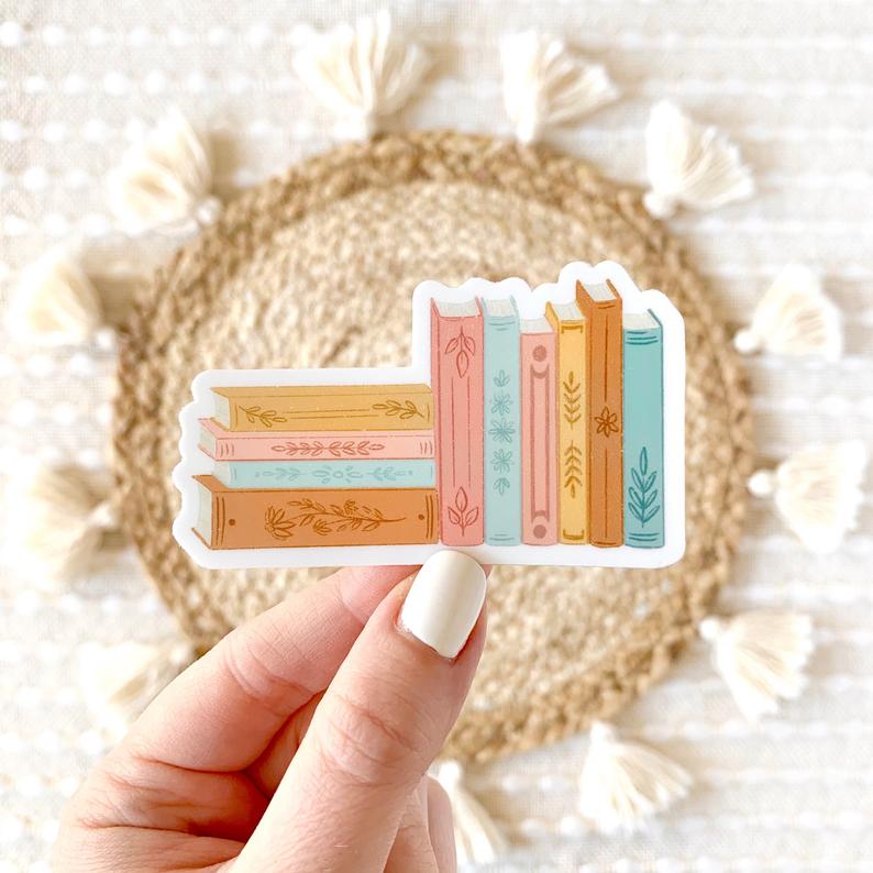 Books Watercolor Vinyl Sticker