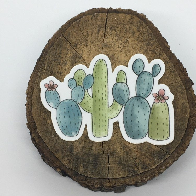 Cactus Club Watercolor Vinyl Sticker