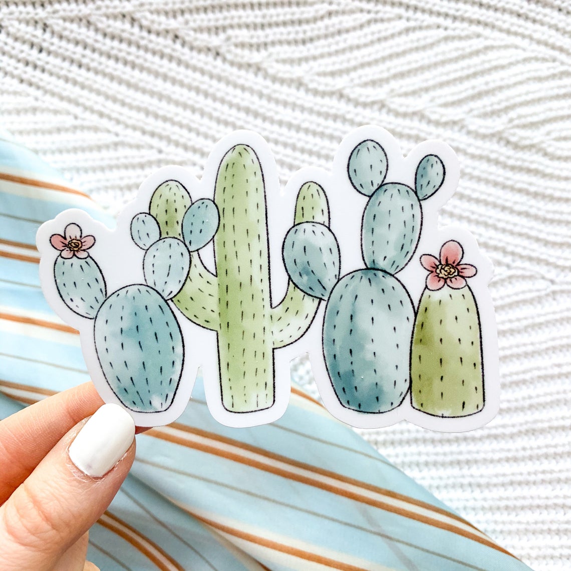 Cactus Club Watercolor Vinyl Sticker