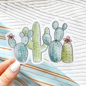 Cactus Club Watercolor Vinyl Sticker