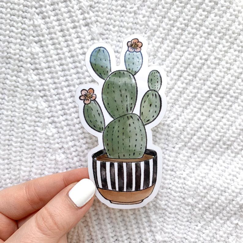 Cactus Watercolor Vinyl Sticker