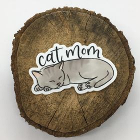 "Cat Mom" Watercolor Vinyl Sticker