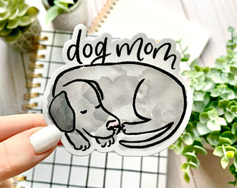 "Dog Mom" Watercolor Vinyl Sticker