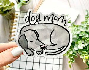 "Dog Mom" Watercolor Vinyl Sticker