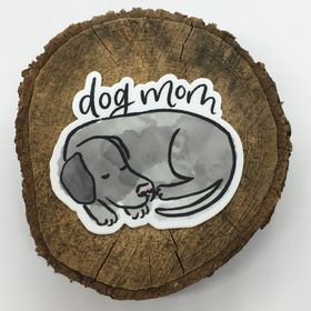 "Dog Mom" Watercolor Vinyl Sticker
