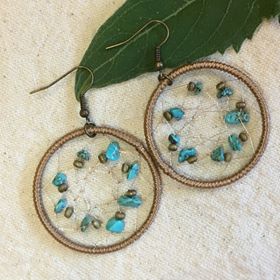 "Dream Weaver" Boho Chic Dream Catcher Hoop Statement Earrings