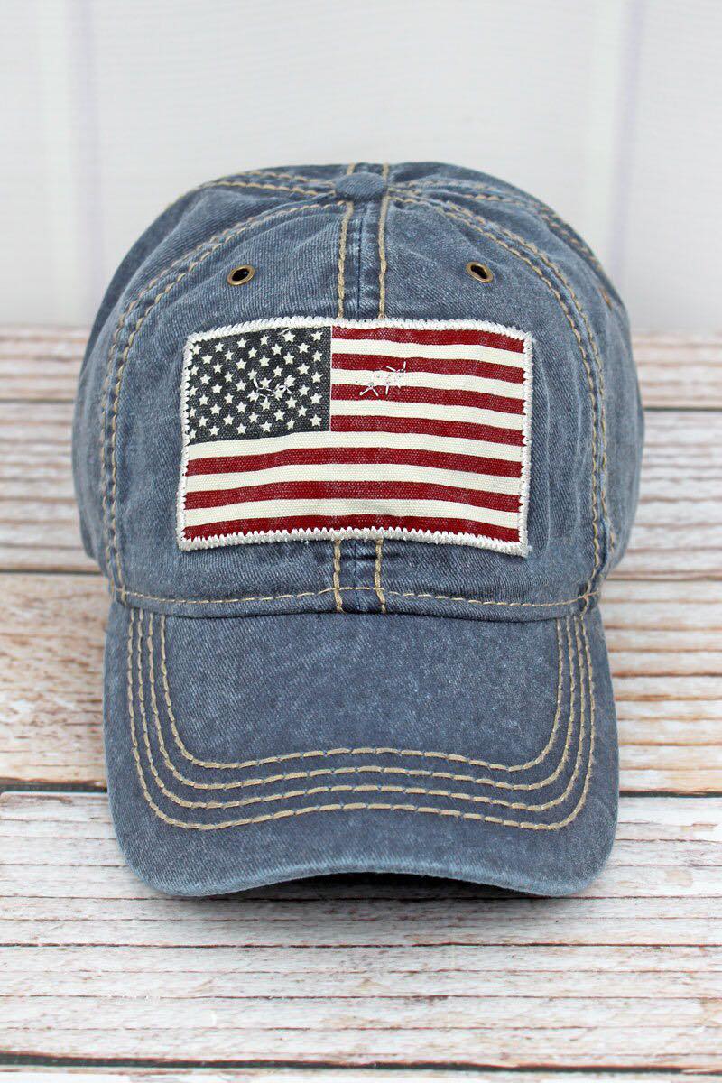 Denim USA Flag Baseball Cap--Various Colors