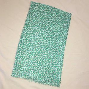 "Tiny Flowers" Lightweight Green Boho Chic Fashion Scarf