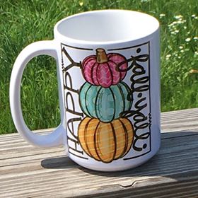 "HAPPY Fall Y'all" Stacked Pumpkins Mug