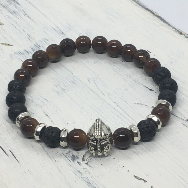 Warrior “Helmet of Salvation” Men's Beaded Bracelets--Handcrafted