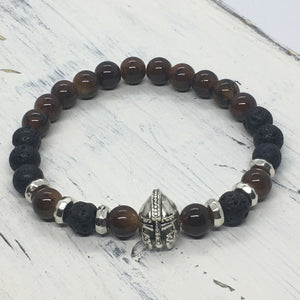 Warrior “Helmet of Salvation” Men's Beaded Bracelets--Handcrafted