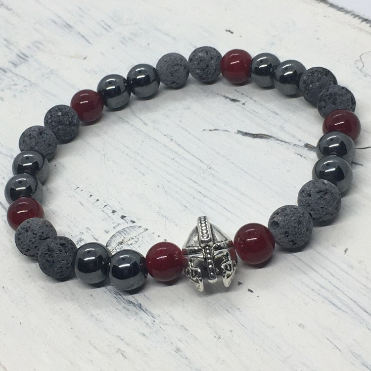 Warrior “Helmet of Salvation” Men's Beaded Bracelets--Handcrafted