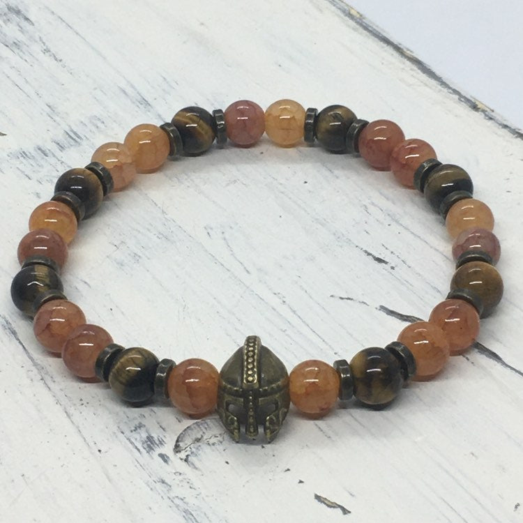Warrior “Helmet of Salvation” Men's Beaded Bracelets--Handcrafted