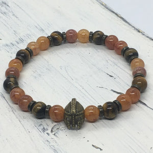 Warrior “Helmet of Salvation” Men's Beaded Bracelets--Handcrafted