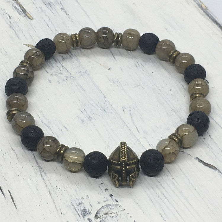 Warrior “Helmet of Salvation” Men's Beaded Bracelets--Handcrafted