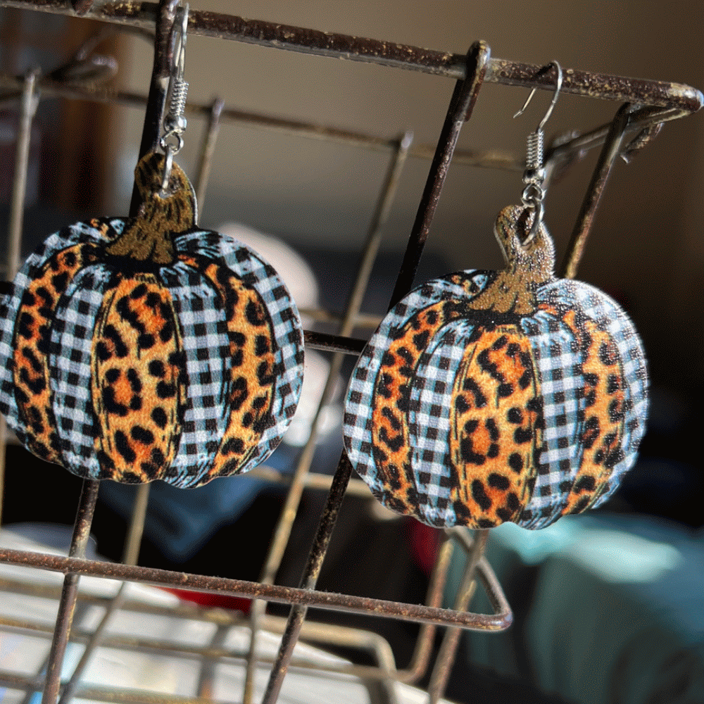 Pumpkin Patch Faux Leather Drop Earrings