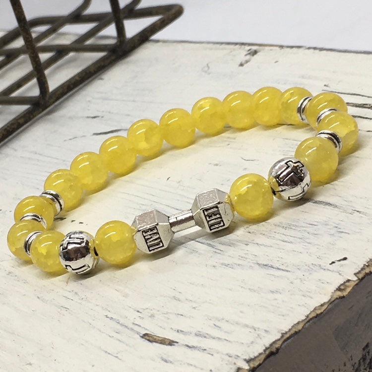 ”Strength Will Rise” Beaded Faith Statement Bracelet—Handcrafted